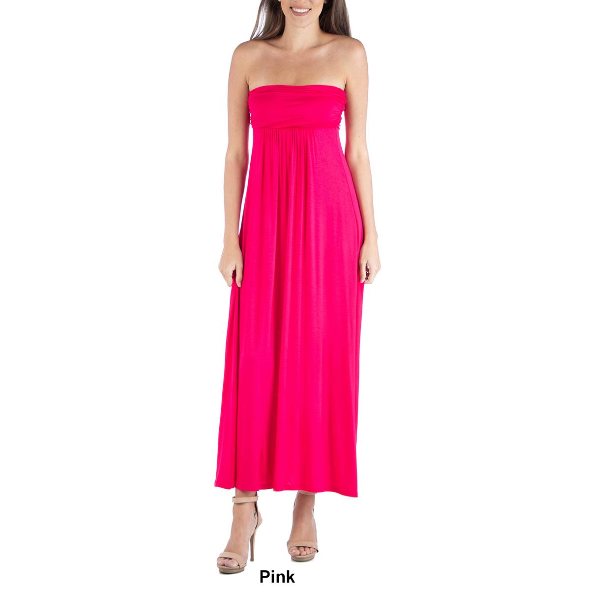 Womens 24/7 Comfort Apparel Strapless Empire Maxi Dress