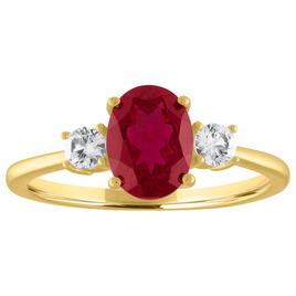 Gemstone Classics(tm) Lab Grown Ruby & Lab Grown White Sapphire Ring