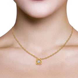 Nova Star® Gold over Silver Lab Grown Diamond Knot Pendant
