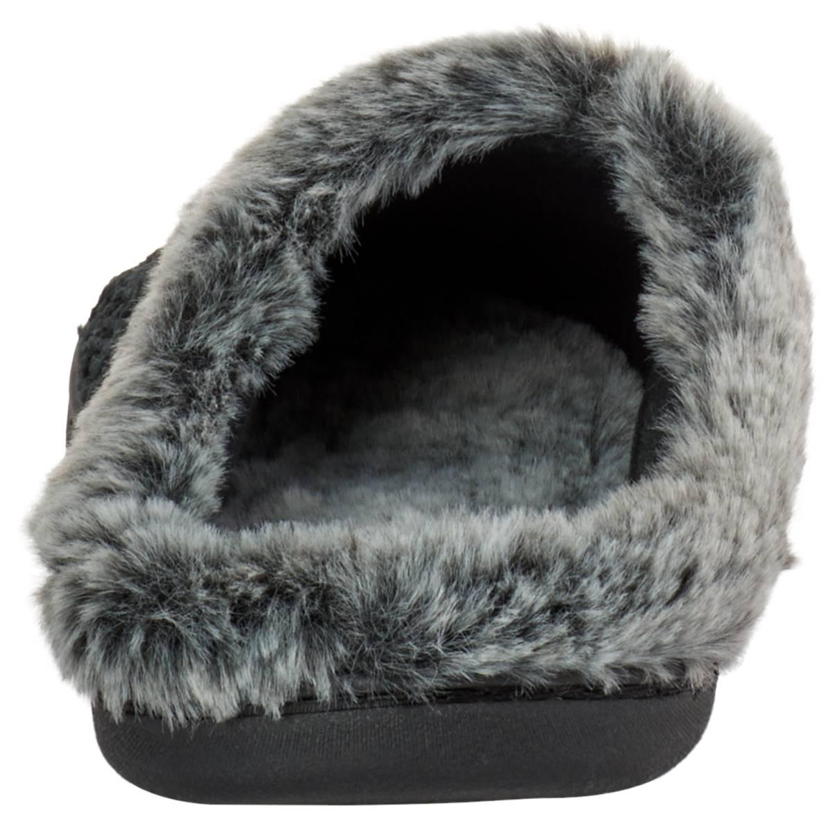 Womens Ella & Joy Chenille Tipped Fur Clog Slippers