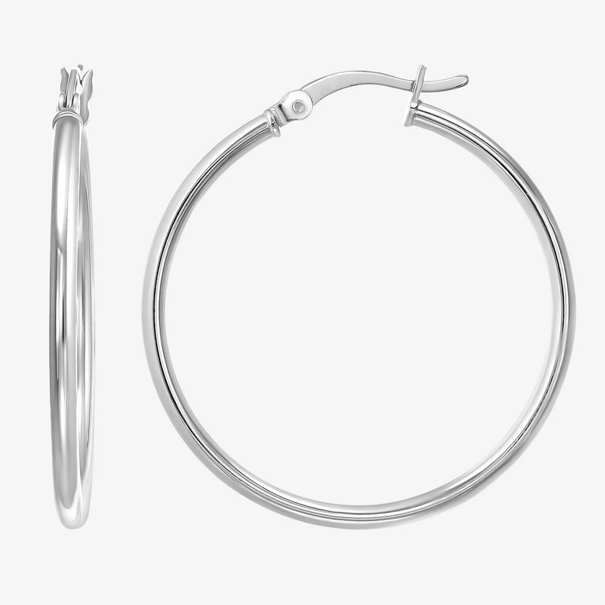 Sterling Silver Polished Hoop Earrings
