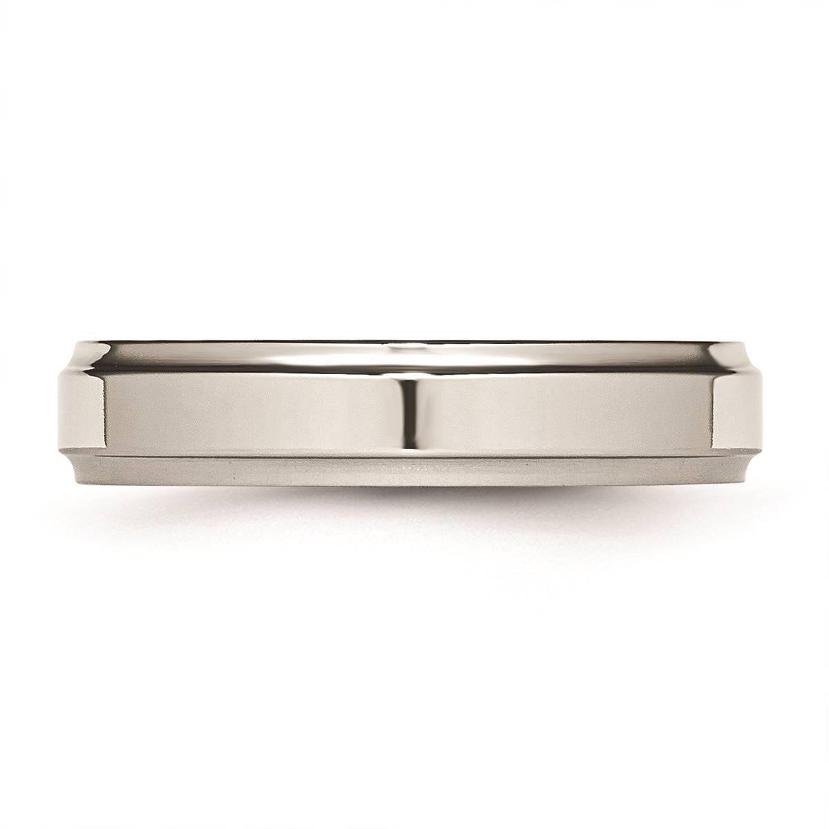 Mens Gentlemen's Classics™ Steel Ridged Edge Wedding Band