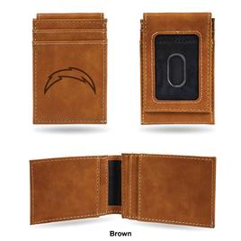 Mens NFL Los Angeles Chargers Faux Leather Front Pocket Wallet
