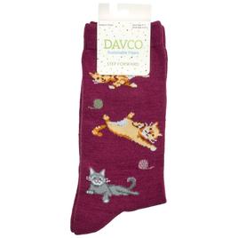 Womens Davco(R) Cat Life Crew Socks
