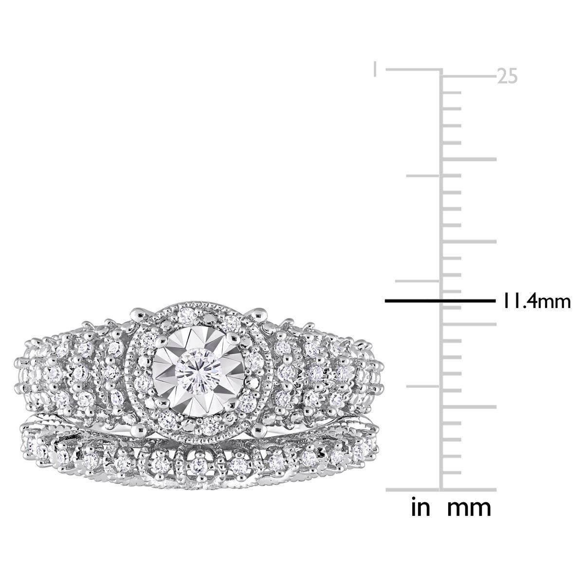 Diamond Classics™ 1/3ctw. Diamond Sterling Silver Bridal Ring Set