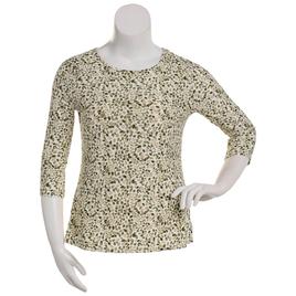 Womens Emily Daniels 3/4 Sleeve Dot Jacquard Knit Tunic Tee