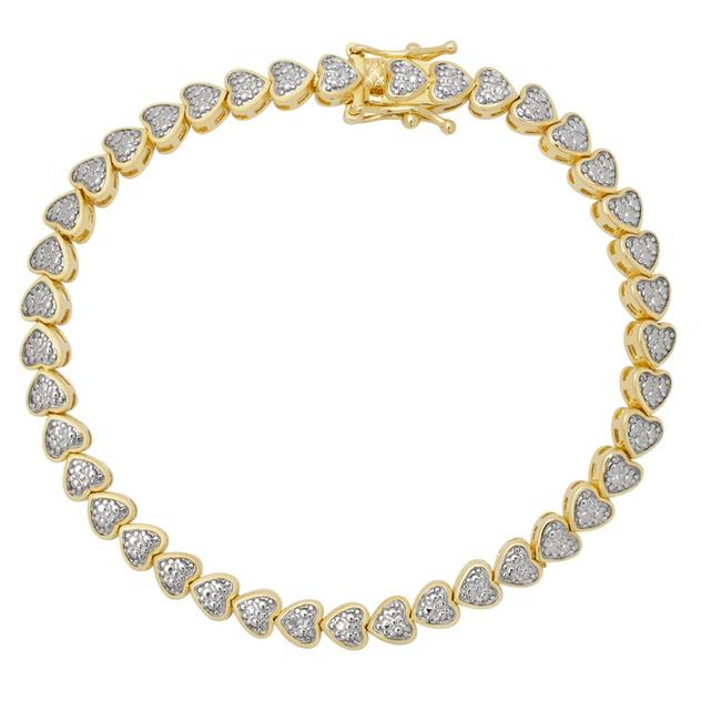 Accents by Gianni Argento Diamond Accent Heart Link Bracelet
