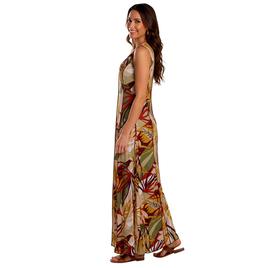 Womens Sami & Jo Sleeveless Leaf Keyhole Neck Maxi Dress