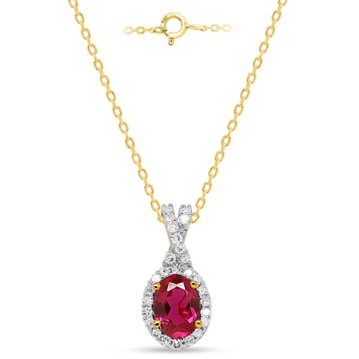 Gemstone Classics(tm) Created Ruby Lab Grown Diamond Pendant