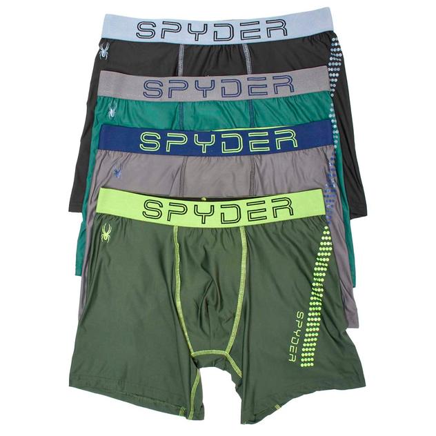 Mens Spyder 4pk. Polyester & Spandex Support Pouch Boxer Briefs
