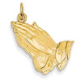Unisex Gold Classics(tm) 14kt. Yellow Gold Praying Hands Pendant