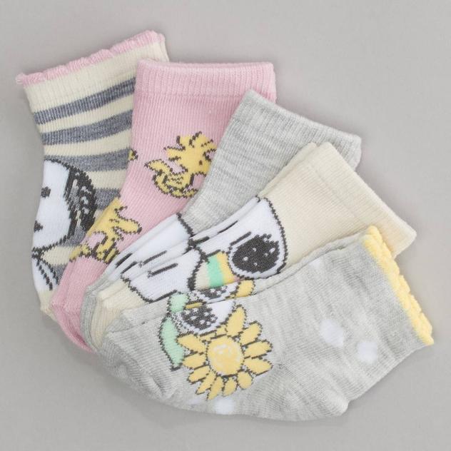 Baby Girl (12-24M) Peanuts™ 5pk. Snoopy & Woodstock Shorty Socks