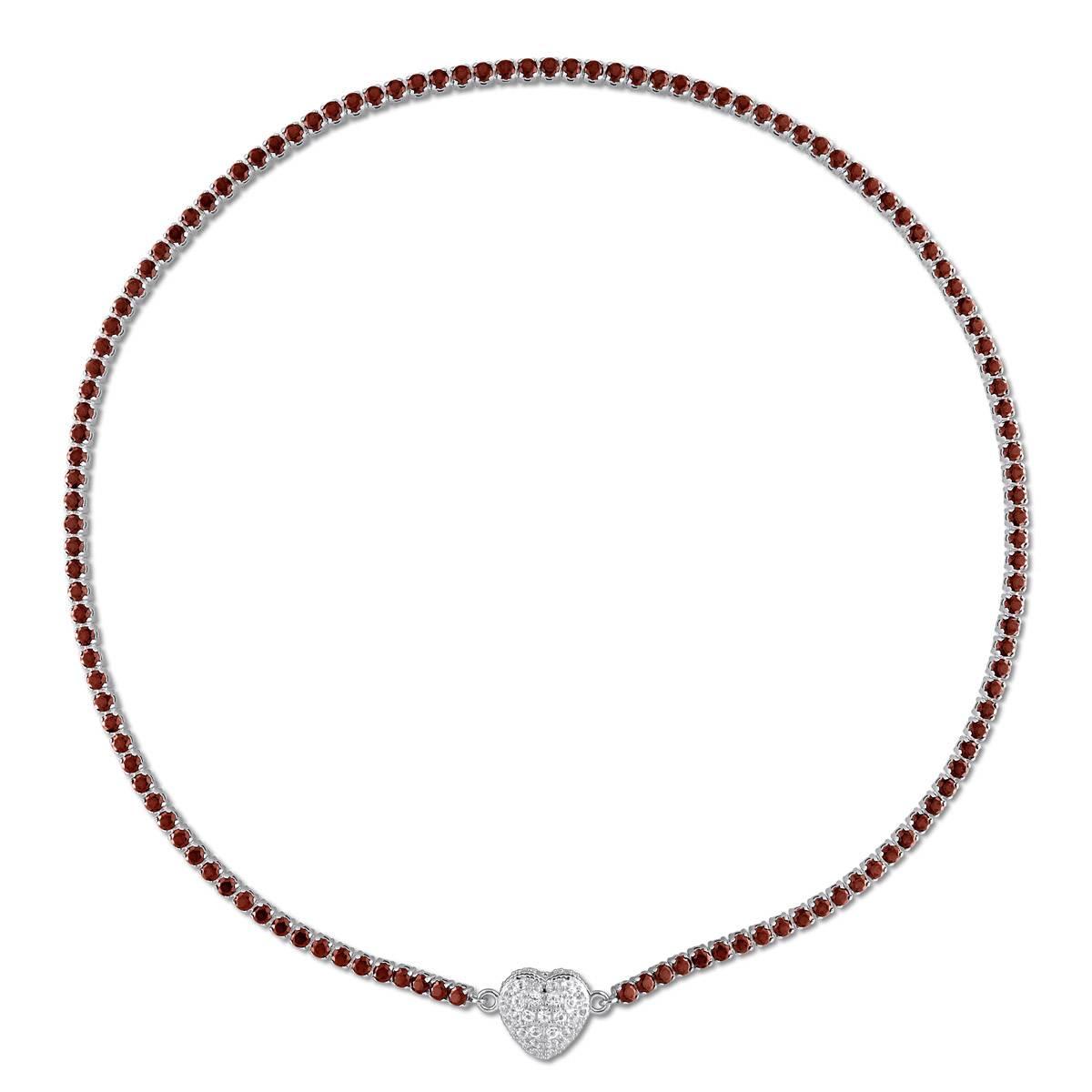 Sophia B Garnet & Created White Sapphire Collar Necklace