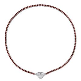 Sophia B Garnet & Created White Sapphire Collar Necklace