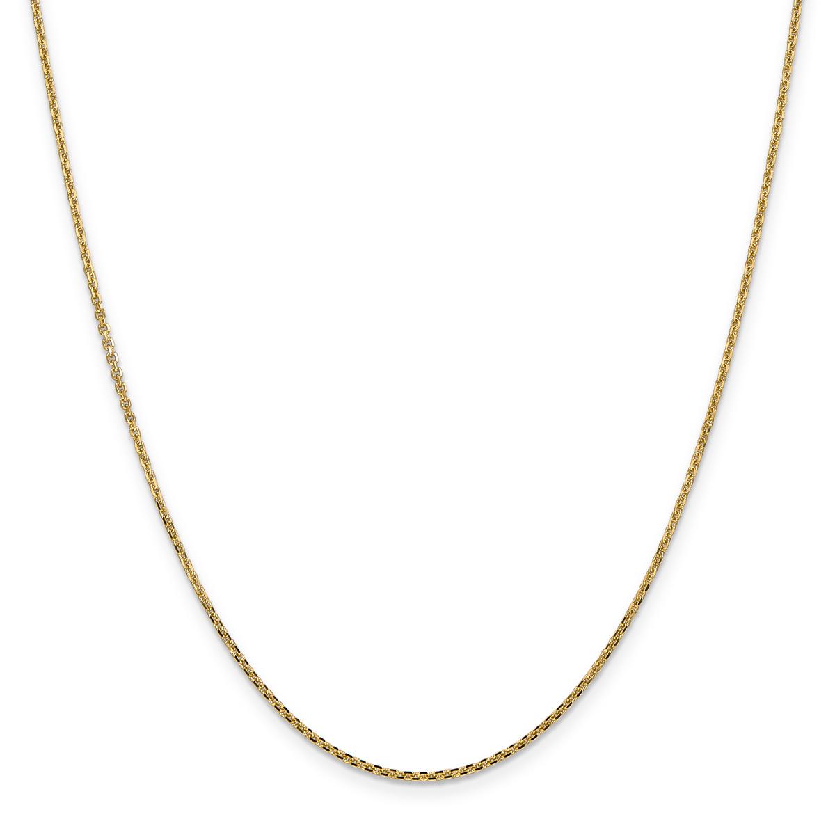 Unisex Gold Classics(tm) 1.45mm. Solid Diamond Cut Cable Necklace