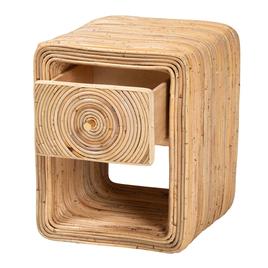 bali & pari Rosina Bohemian Natural Rattan 1-Drawer Nightstand