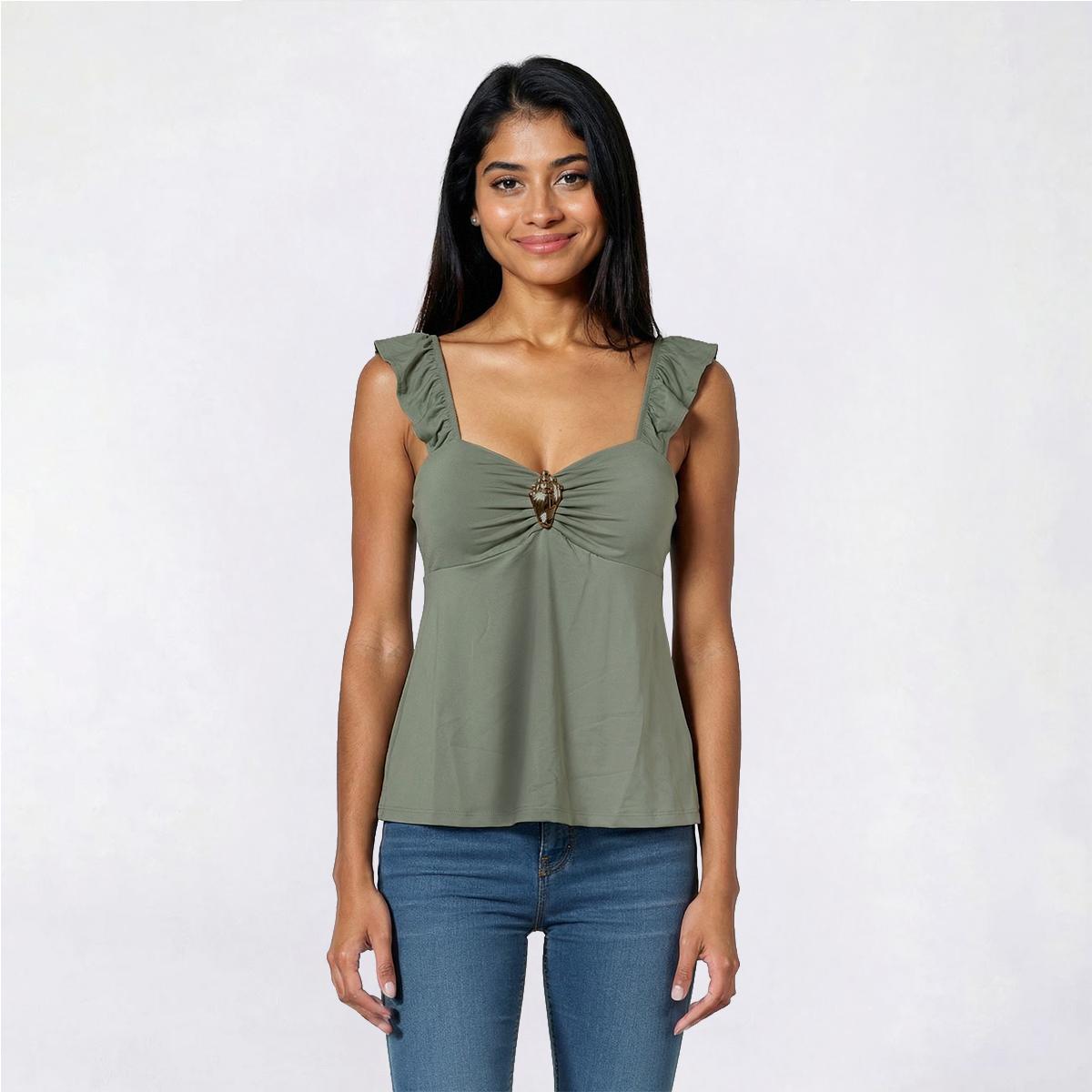 Juniors Derek Heart Sweetheart Baby doll Top with Shell