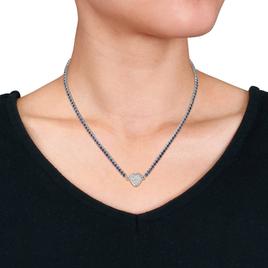 Sophia B Created Blue & White Sapphire Collar Necklace