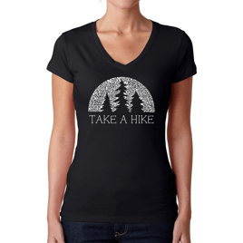 Womens LA Pop Art Nature Lover - Word Art V-Neck T-Shirt