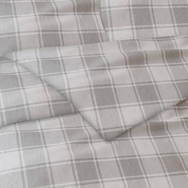 Bibb Home 3pc. Grey Plaid Flannel Duvet Cover Set