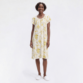Womens Body Touch Short Sleeve Floral Lace Trim Waltz Gown