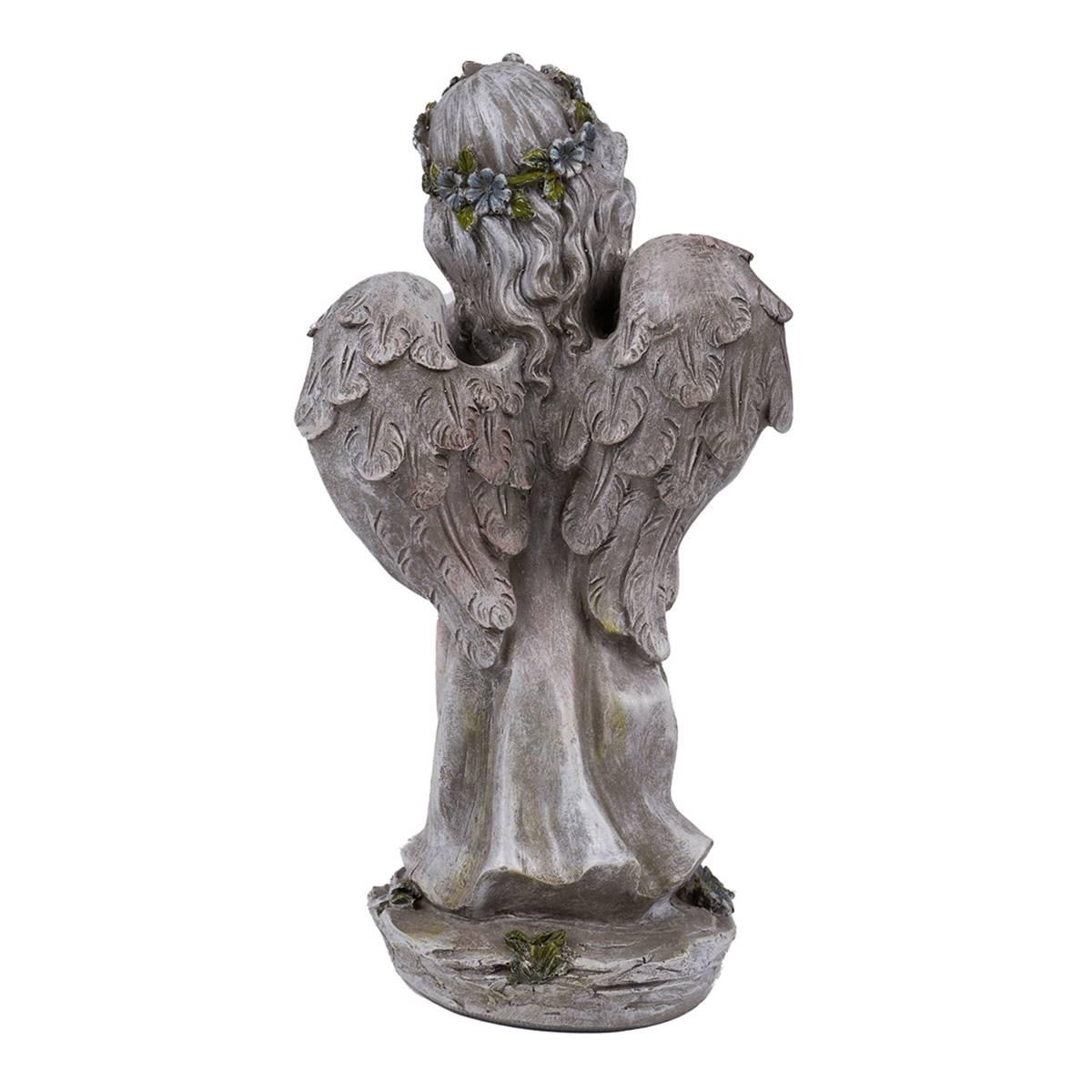 Hi-Line Gift Angel Child Holding Bird Garden Statue