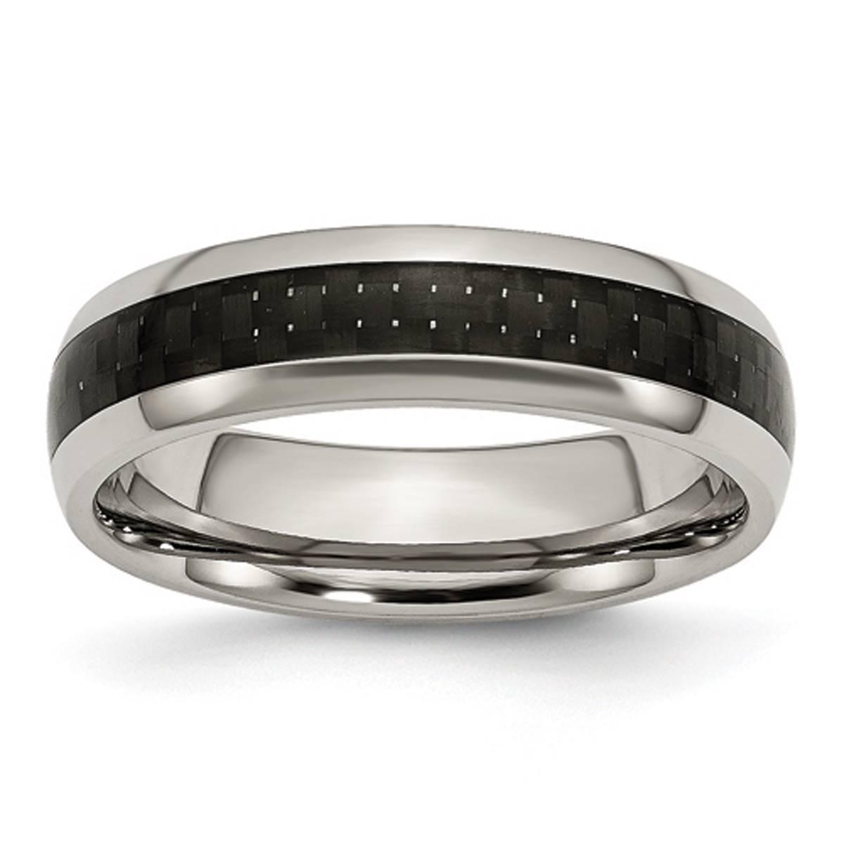 Mens Endless Affection(tm) Titanium Black Carbon Fiber Inlay Band