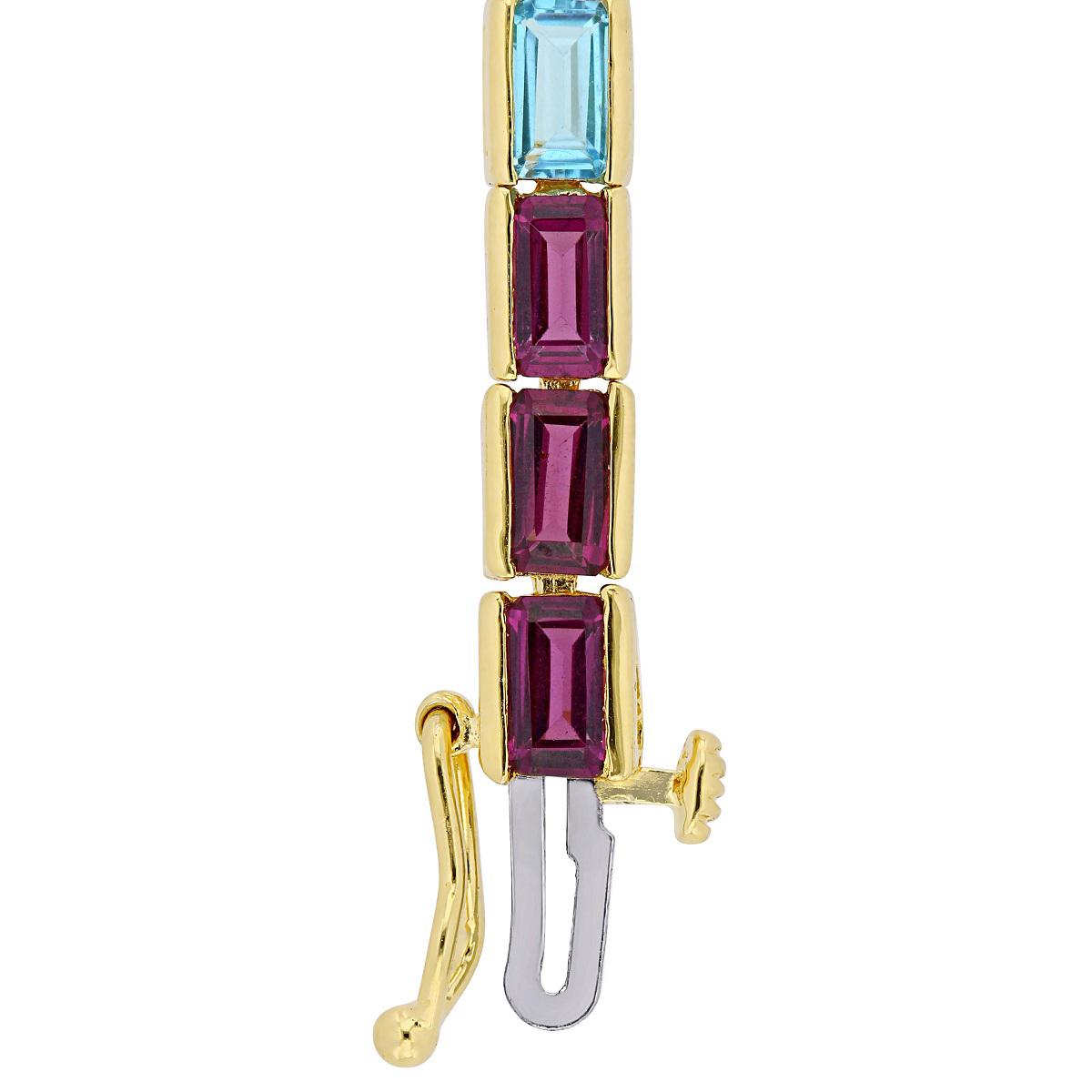 Gemstone Classics™ Plated Silver Rose de France Tennis Bracelet