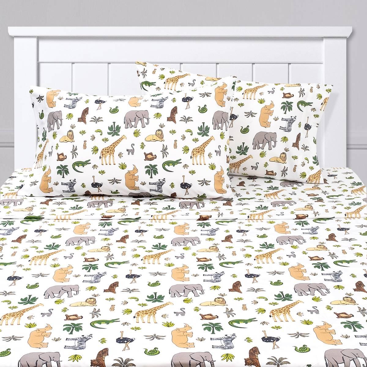 Sweet Home Collection Kids Fun & Colorful Wild Kingdom Sheet Set