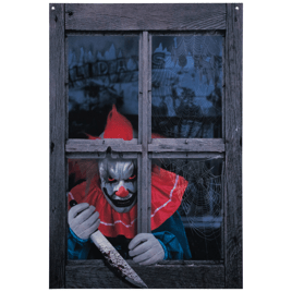 Northlight Creepy Clown Scary Window Halloween Decoration - 47in.