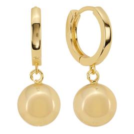 Athra 14kt. Gold Over Brass 10mm Ball Drop Huggie Hoop Earrings