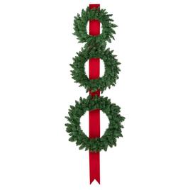 Northlight Seasonal Pre-Lit Wreaths on Red Ribbon - Set of 3