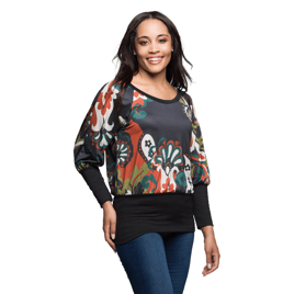 Womens 24/7 Comfort Apparel Paisley Multicolor Banded Top
