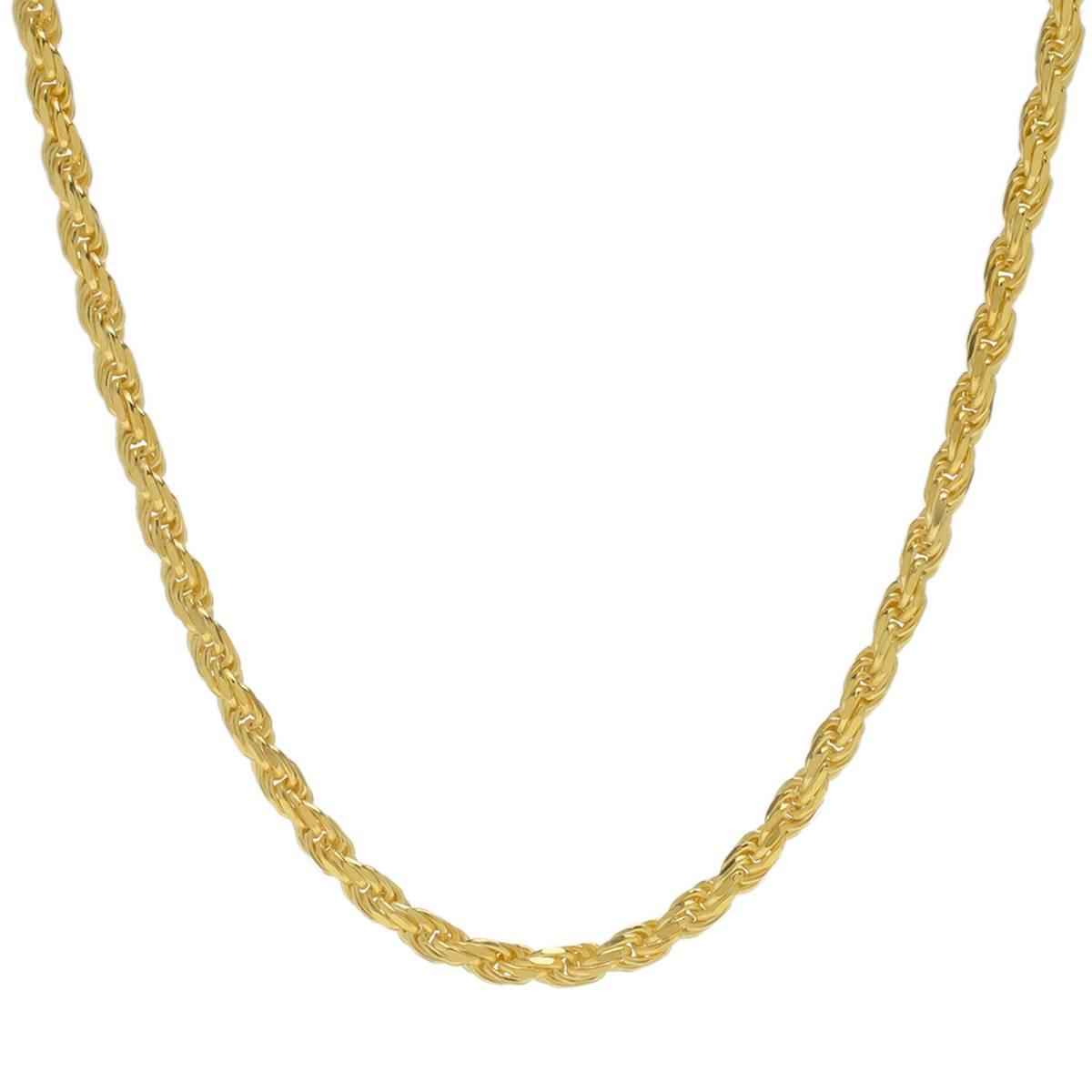 14kt. Gold over Sterling Silver Diamond Cut Rope Chain Necklace