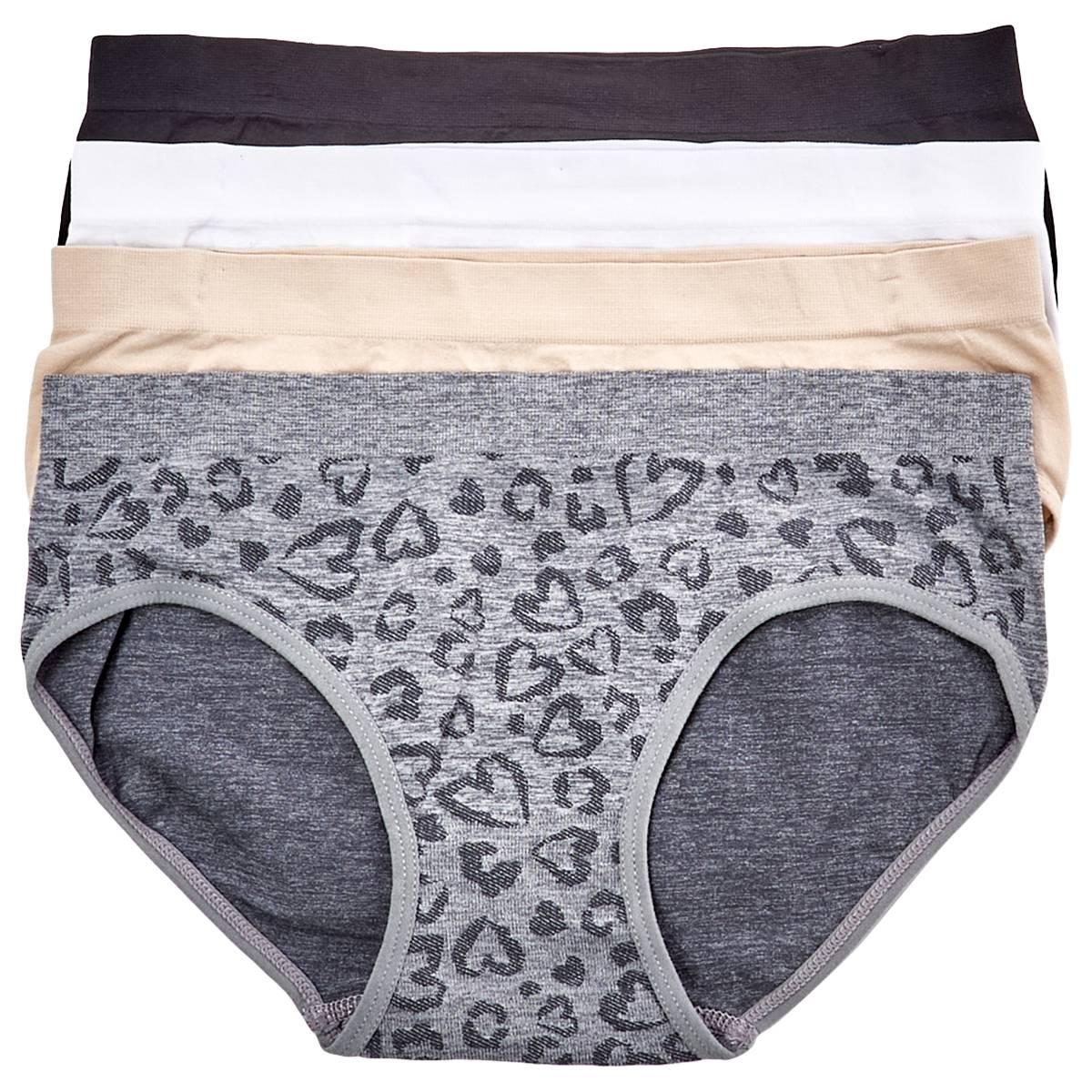 Girls Sweet Princess 4pk. Leopard/Solid Seamless Hipsters