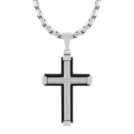 Mens Gentlemen''s Classics(tm) Two-Tone Cross Pendant Necklace