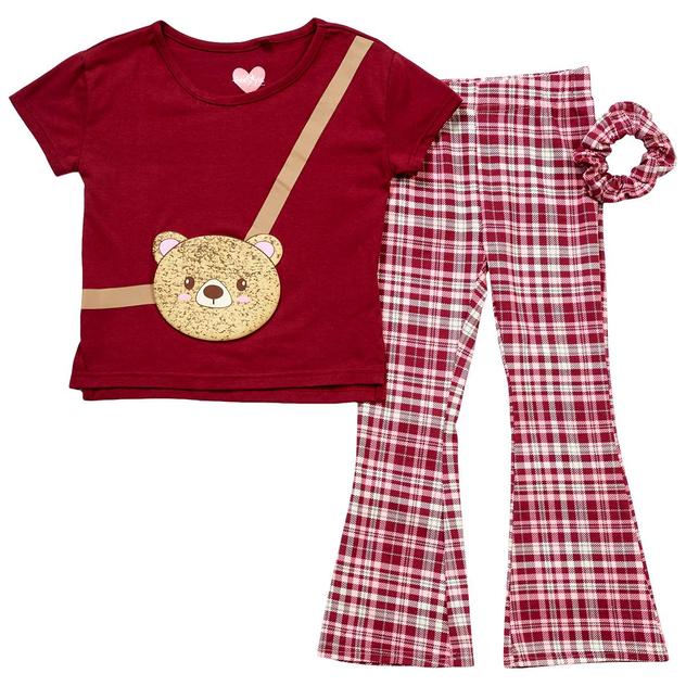 Girls (4-6x) Freestyle Revolution Bear Purse Graphic Tee & Pants