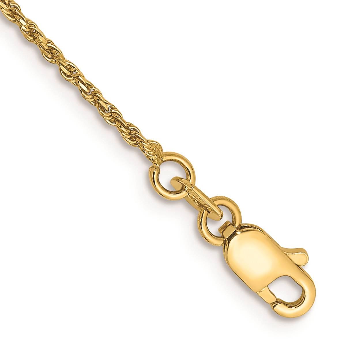 Mens Gold Classics™ 1.15mm. 14k Diamond Cut Rope Chain Bracelet