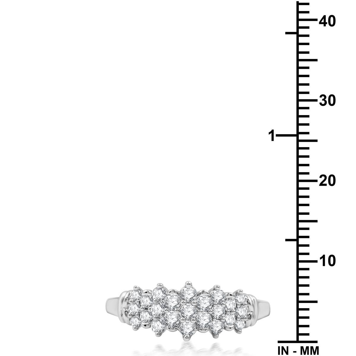 Nova Star® Sterling Silver Lab Grown Diamond Cluster Ring