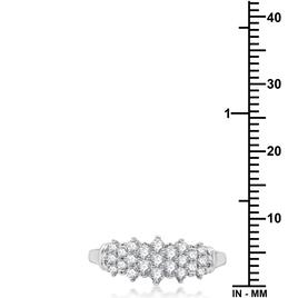 Nova Star® Sterling Silver Lab Grown Diamond Cluster Ring