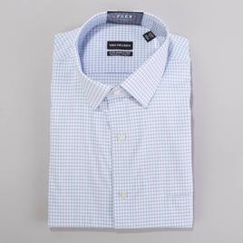 Mens Van Heusen Wrinkle Free Plaid Dress Shirt - Blue