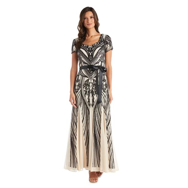 Womens R&M Richards Sweetheart Neck Embellished Evening Gown