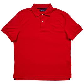 Mens Nautica Solid Interlock Ribbed Neckline Polo