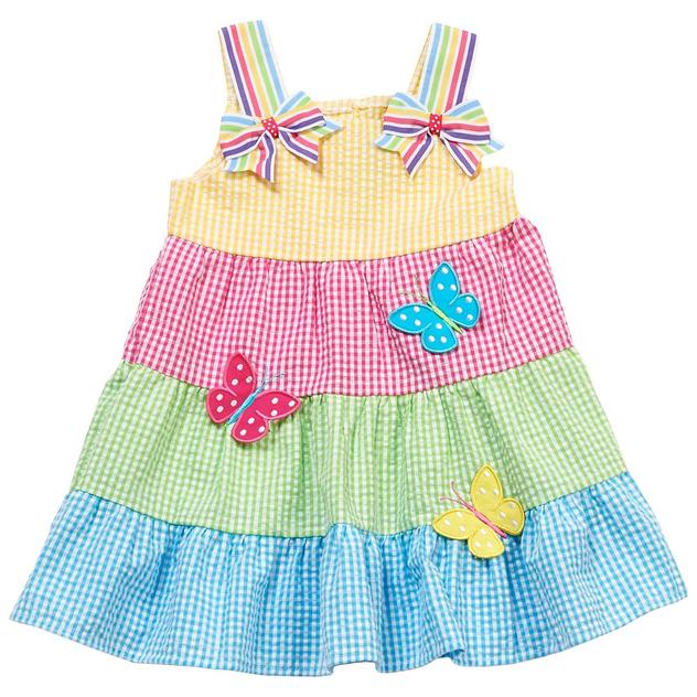 Toddler Girl Rare Editions Butterfly Multi Seersucker Dress