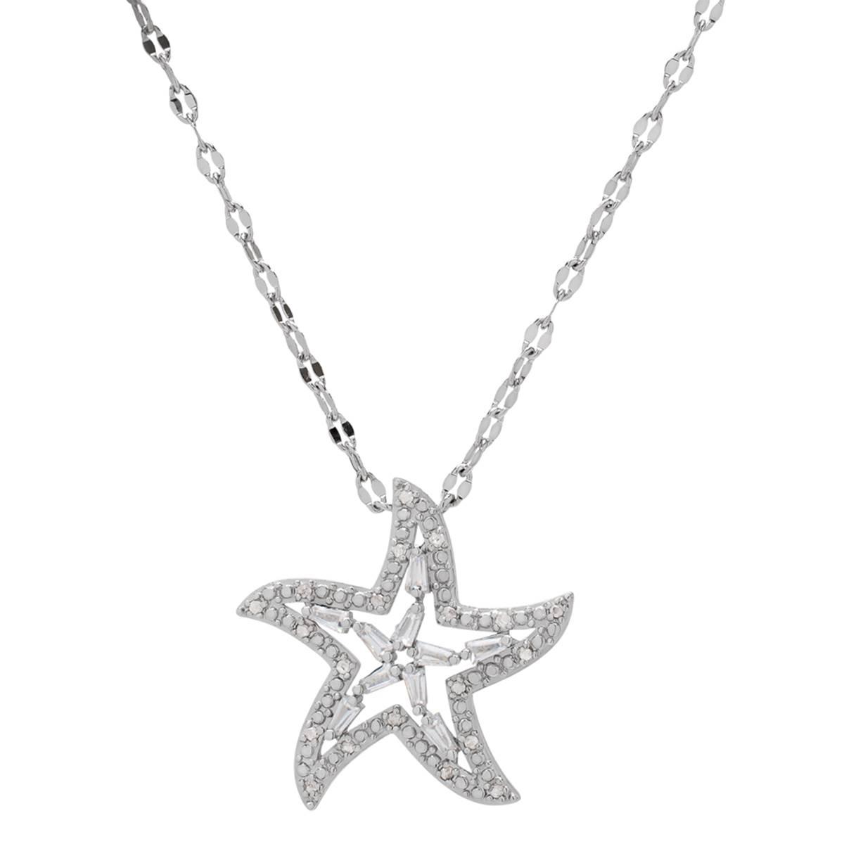 Gianni Argento 1/10ctw. Silver Plated Starfish Pendant