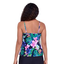 Womens American Beach Bahama Mama Triple Tier Tankini Swim Top