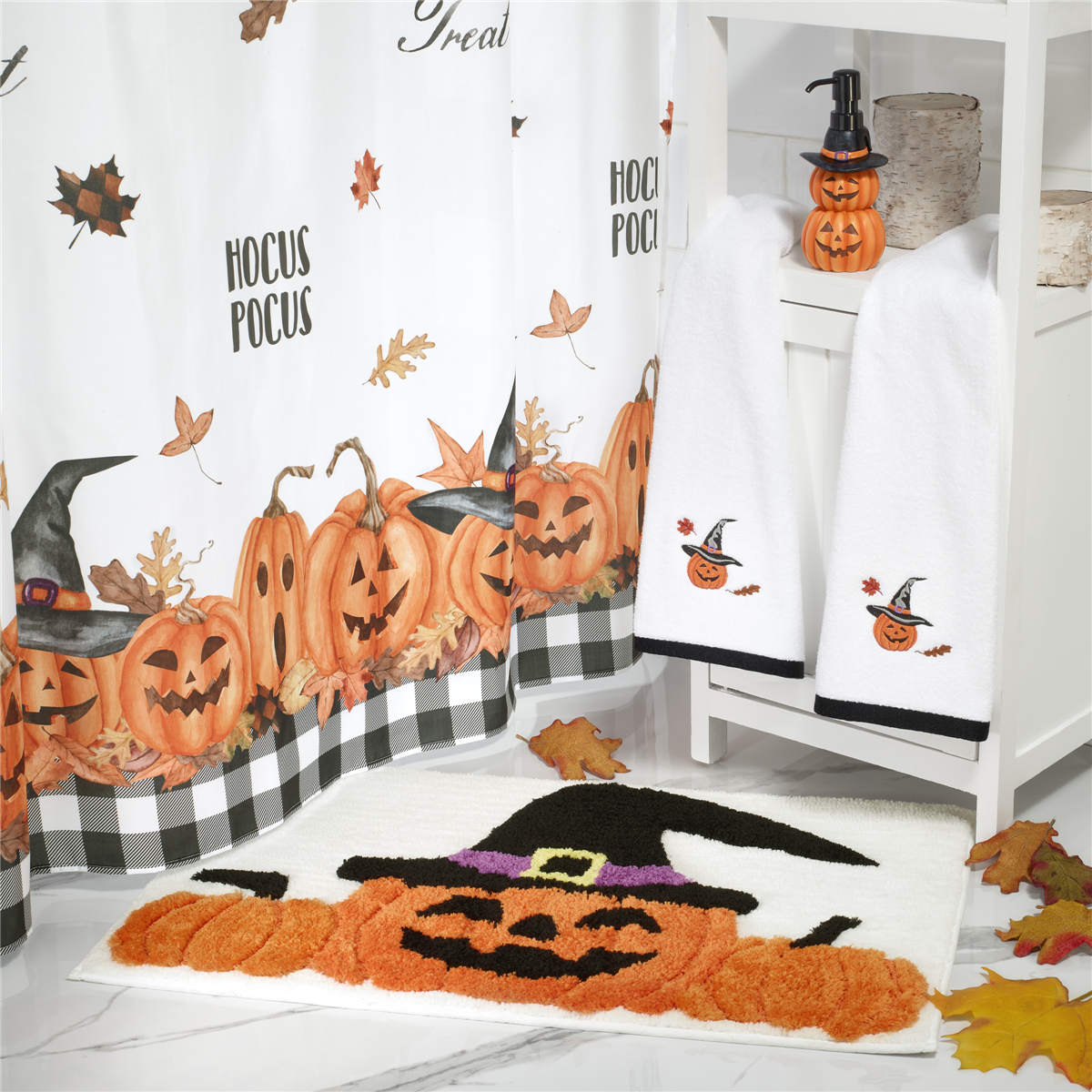 Avanti Pumpkin Patch Halloween Shower Curtain