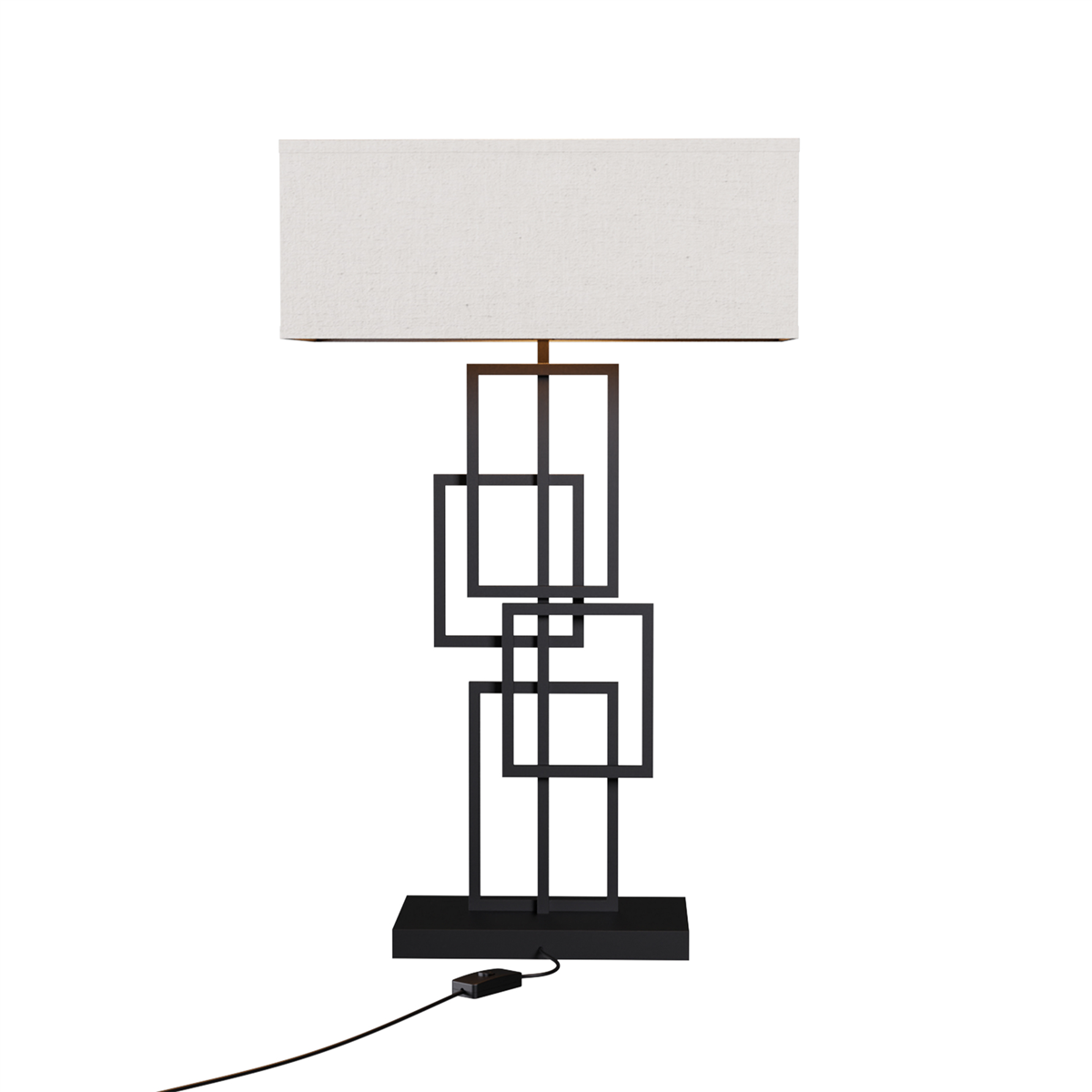 Infibrite 27in. Geometric Chic Table Lamp with Square Shade