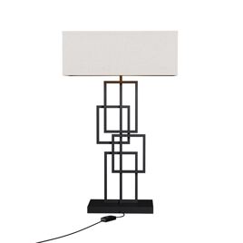Infibrite 27in. Geometric Chic Table Lamp with Square Shade