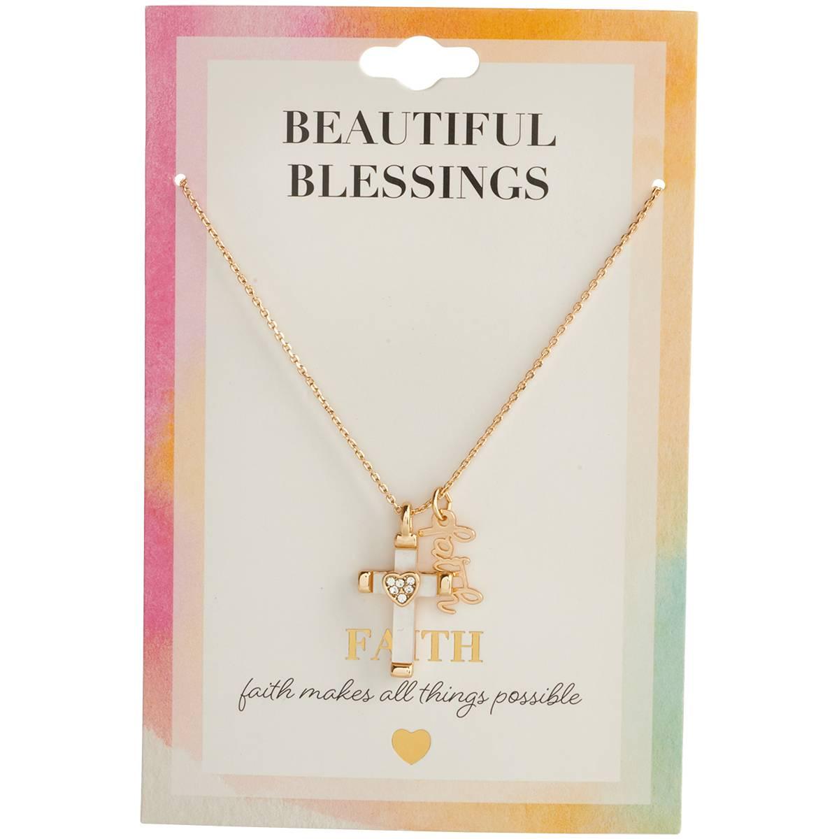 Beautiful Blessings Gold Faith Cross Pendant